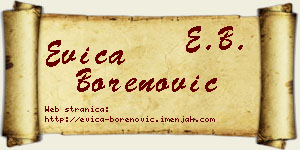 Evica Borenović vizit kartica